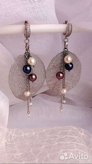 Серьги - листья