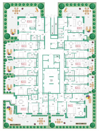 1-к. квартира, 44,4 м², 1/25 эт.