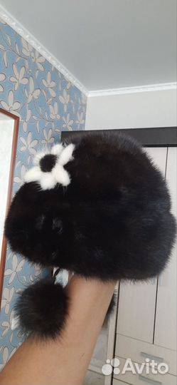 Шапка норковая б/у,женская,на маленькую голову
