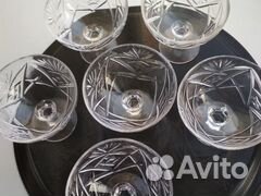 Хрусталь, креманки, корзинка, Богемия