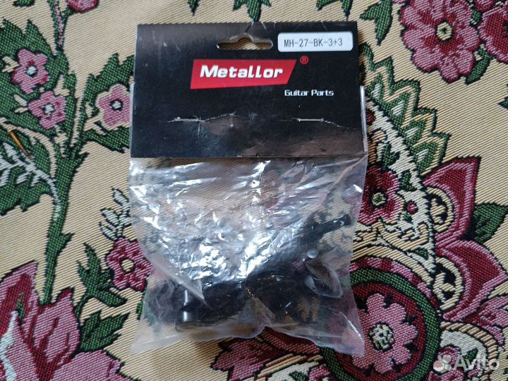Колки для гитары черные, Metallor MH-27-BK-3+3