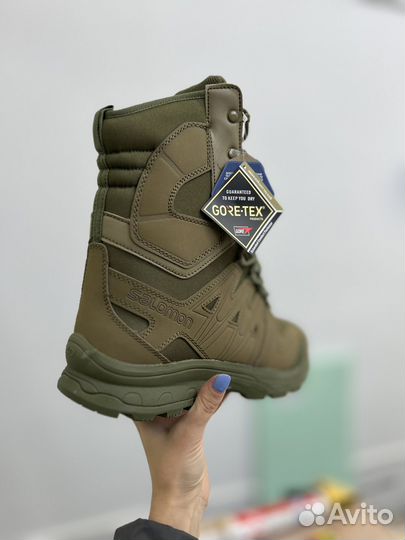 Тактические ботинки salomon (высокие берцы) олива