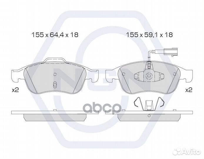 Колодки тормозные дисковые керамические перед