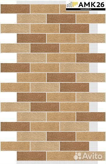 Гибкий кирпич, декоративное покрытие амк, микс 100