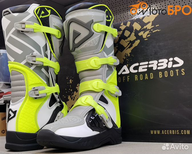Мотоботы эндуро acerbis серые / жёлтые
