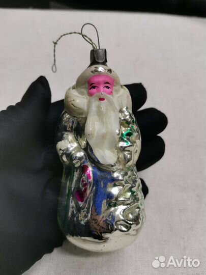 Ёлочная игрушка Дед Мороз с ёлкой (Ч)