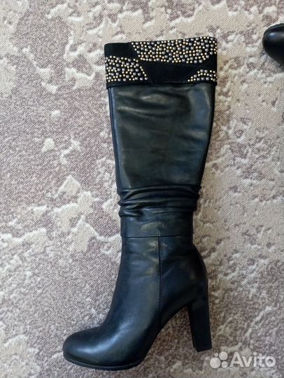 Сапоги женские натуральная кожа 39 40