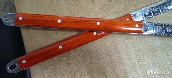 Половник и шумовка 64см с дерев. ручкой