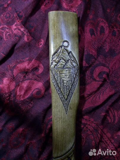 Топорище резное.Витязь и плетёнка.50см