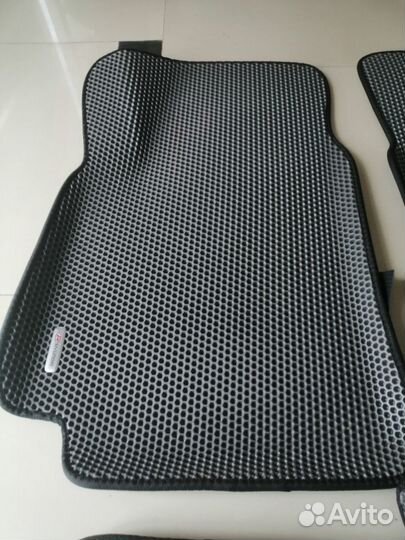 Коврики Eva 3D с бортом Hyundai Accent серый/черны