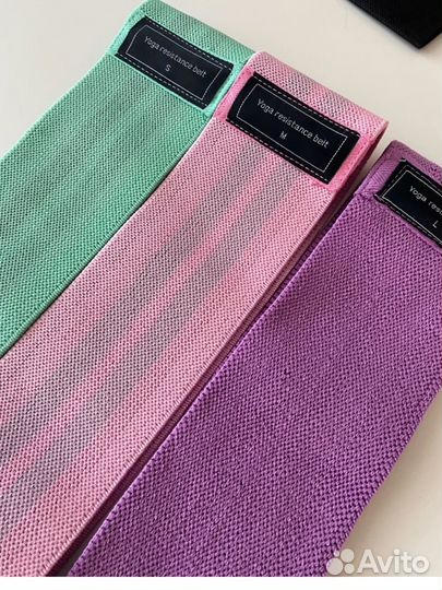 Фитнес резинки тканевые, эспандер ленточный