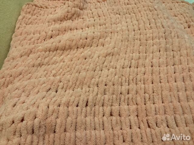 Плед вязаный плюшевый ручная работа
