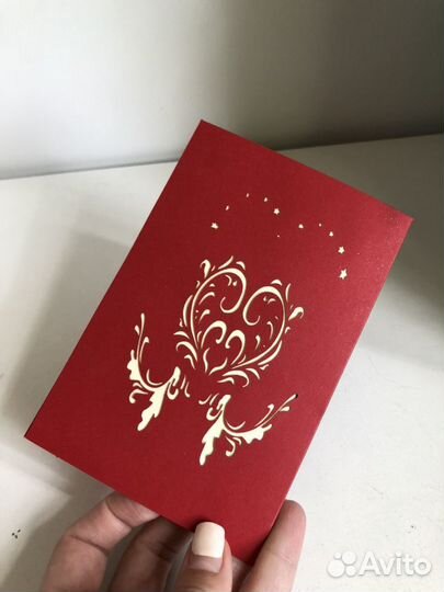 3 D открытка красная Love