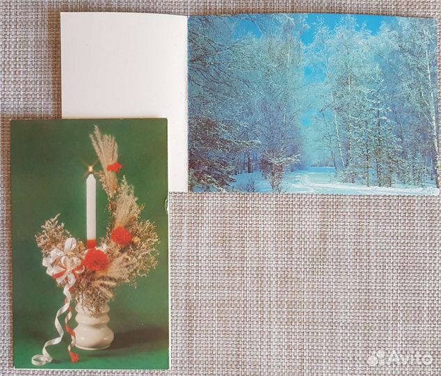 Открытки СССР новогодние чистые