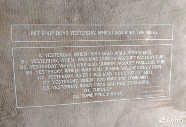 Pet Shop Boys Yesterday When I Was Mad UK 1994 NM