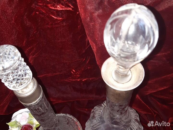 Графин-штоф хрустальный с серебром
