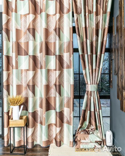 Новые шторы Пабло мятный