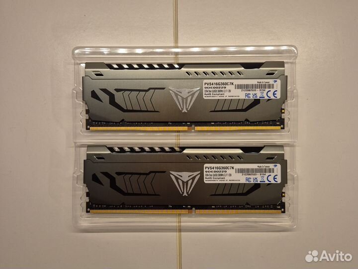 2x8гб 3600Мгц Patriot DDR4 Оперативная память