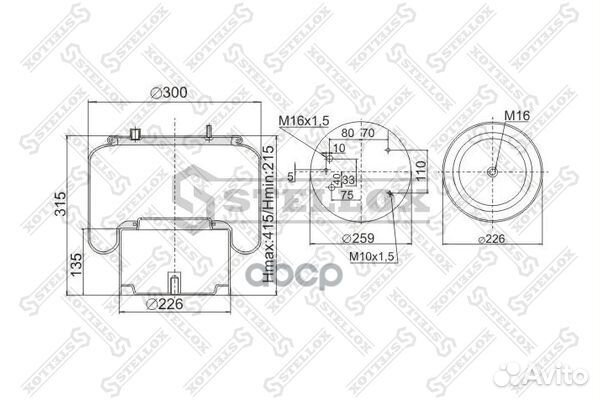 Пневмоподушки подвескиstellox 90-08363-SX Stellox