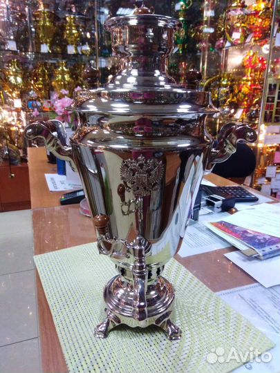 Самовар 5л угольный Герб РФ