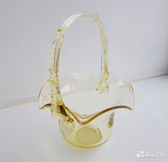 Ваза с ручкой Корзинка Конфетница Чехословакия