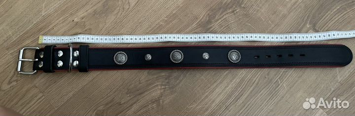 Кожаный ошейник для собак ручной работы