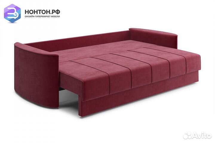 Диван еврокнижка Колибри 3-х местный бордовый