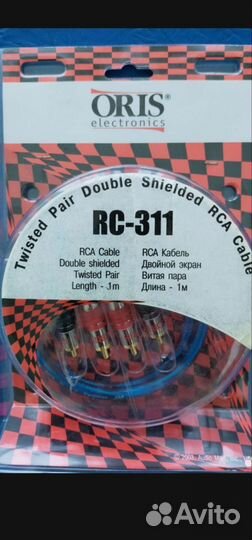 Oris RC-311 RCA Cable 1m USA межблочный кабель