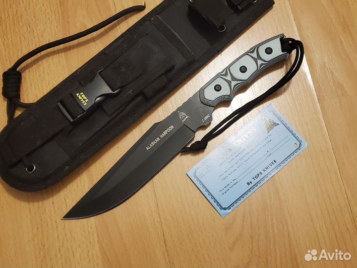 Tops Alaskan Harpoon с ножнами приехал с ebay