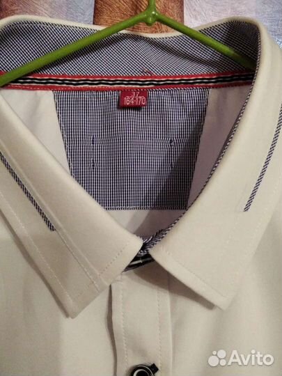 Рубашка мужская/школьная белая рост 167