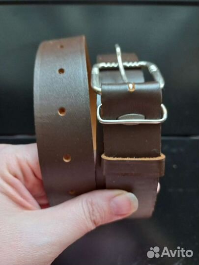 Ремень мужской натуральная кожа темно-коричневый