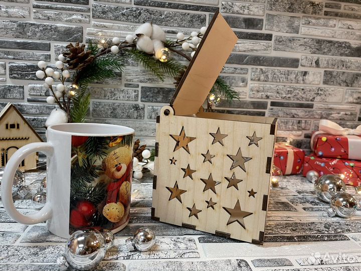 Кружка + коробка из Фанеры (4мм)