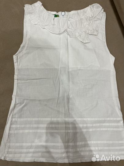 Блузка белая для девочки 8-9 лет