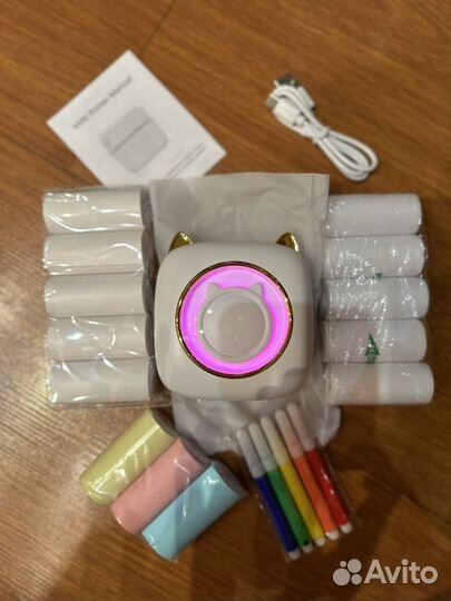 Портативный мини принтер светящийся