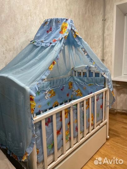 Бортики и балдахин в кроватку