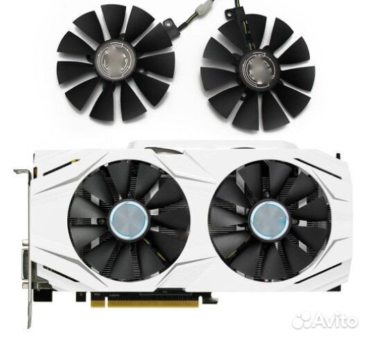 Два вентилятора для видеокарты asus 88 мм T12921
