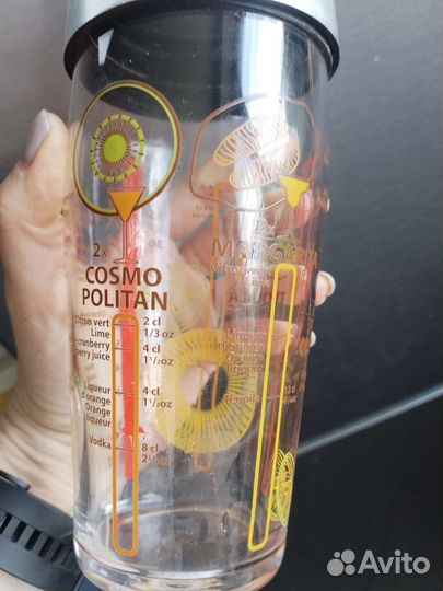 Шейкер стеклянный с рецептами в подарок бокал