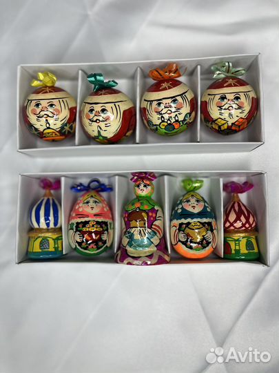 Елочные игрушки из дерева.Ручная работа
