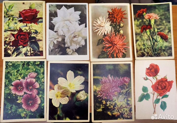 Открытки СССР цветочная тема