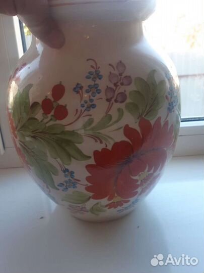 Ваза старинная Петриковская роспись