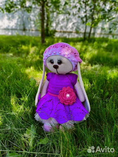 Вязаные игрушки Зайка тильда ручная работа