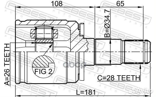 ШРУС 0411-K94LH 0411-K94LH Febest