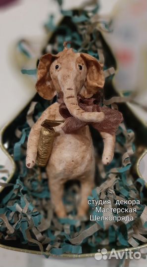 Елочные игрушки из ваты ручной работы