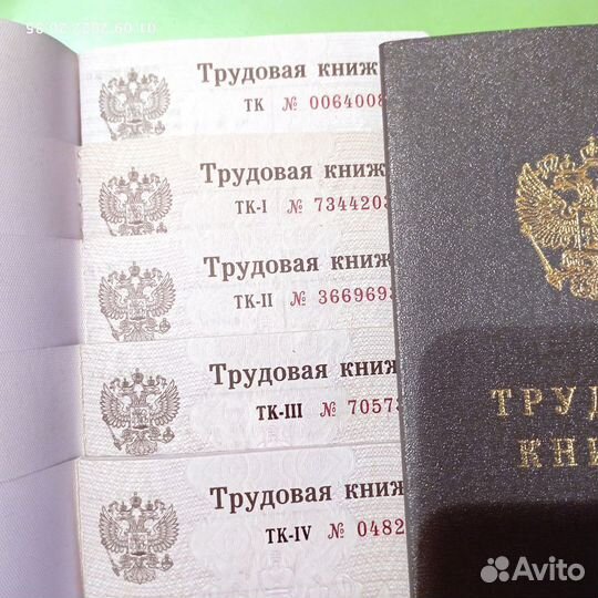 Трудовые книжки, Всех Серий, Любой период, Гознак