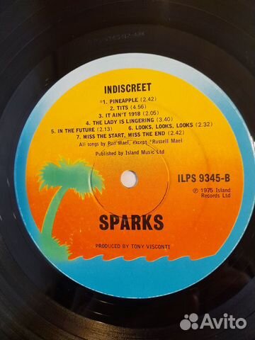 Sparks ''Indiscreet'' England 1st. press NM объявление продам