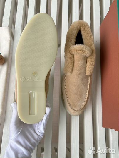 Лоферы женские на меху Loro Piana Open Walk