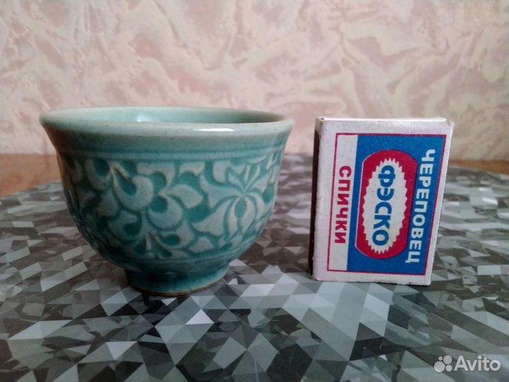 Пиала для чая саке селадоновая глазурь Корея 1 шт