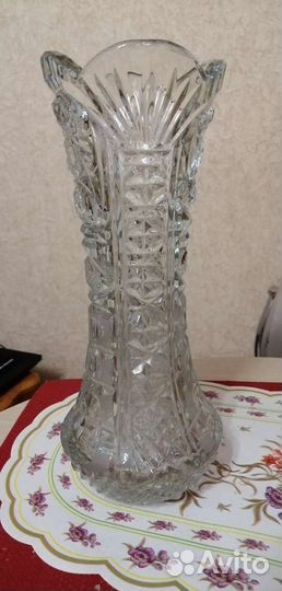 Хрустальная ваза высокая 32 см