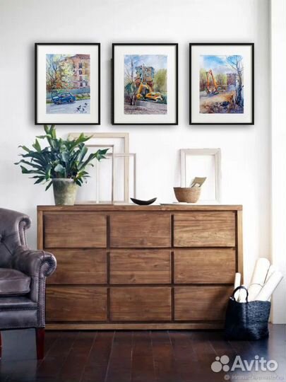 Акварельные картины городской пейзаж