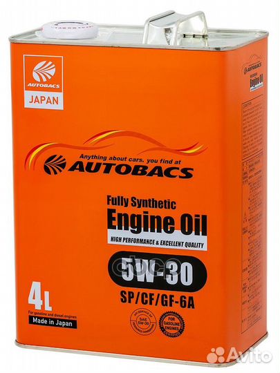 Масло моторное autobacs engine OIL 5W-30 SP/CF